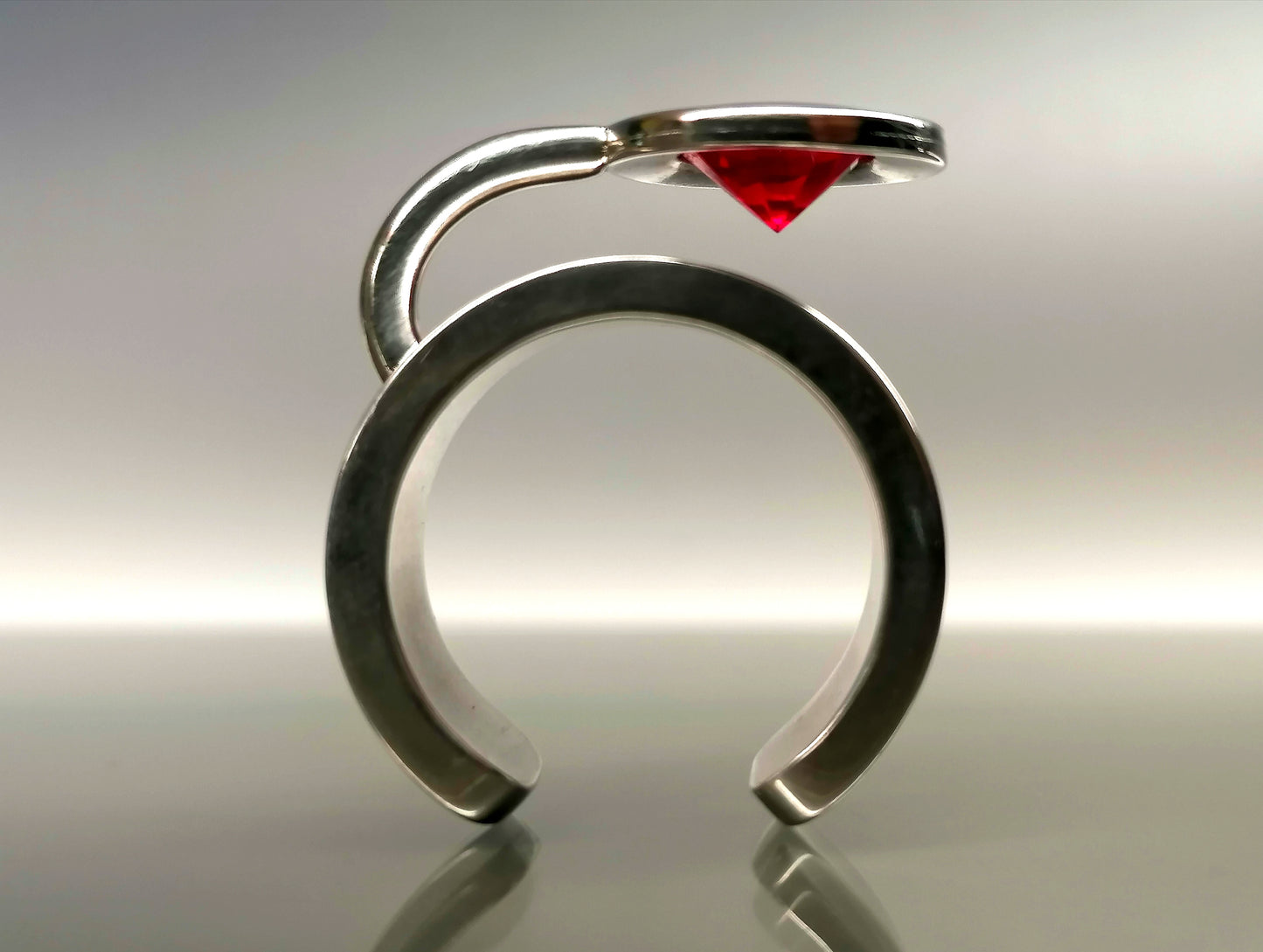 Futuristic ruby ring