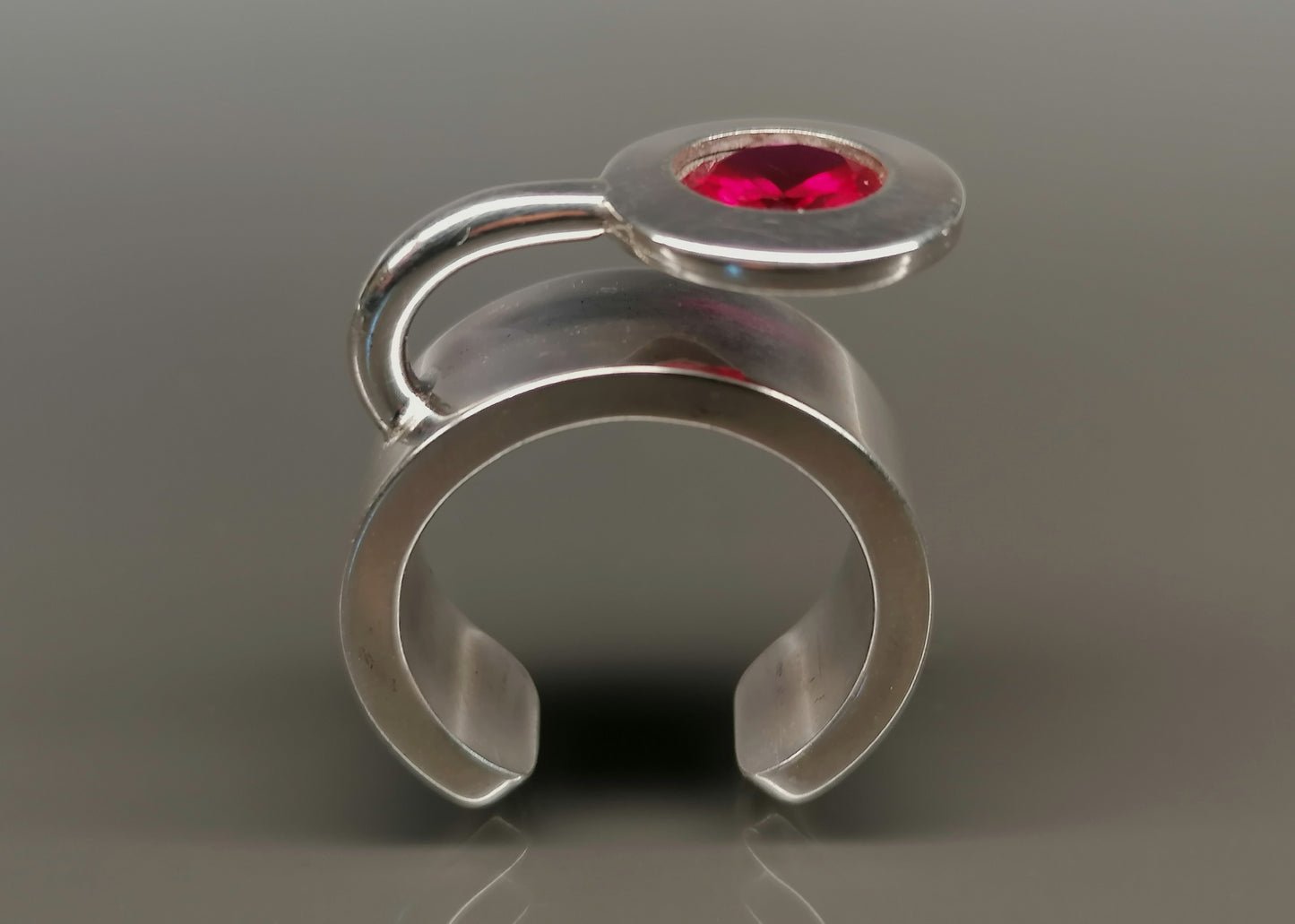 Futuristic ruby ring