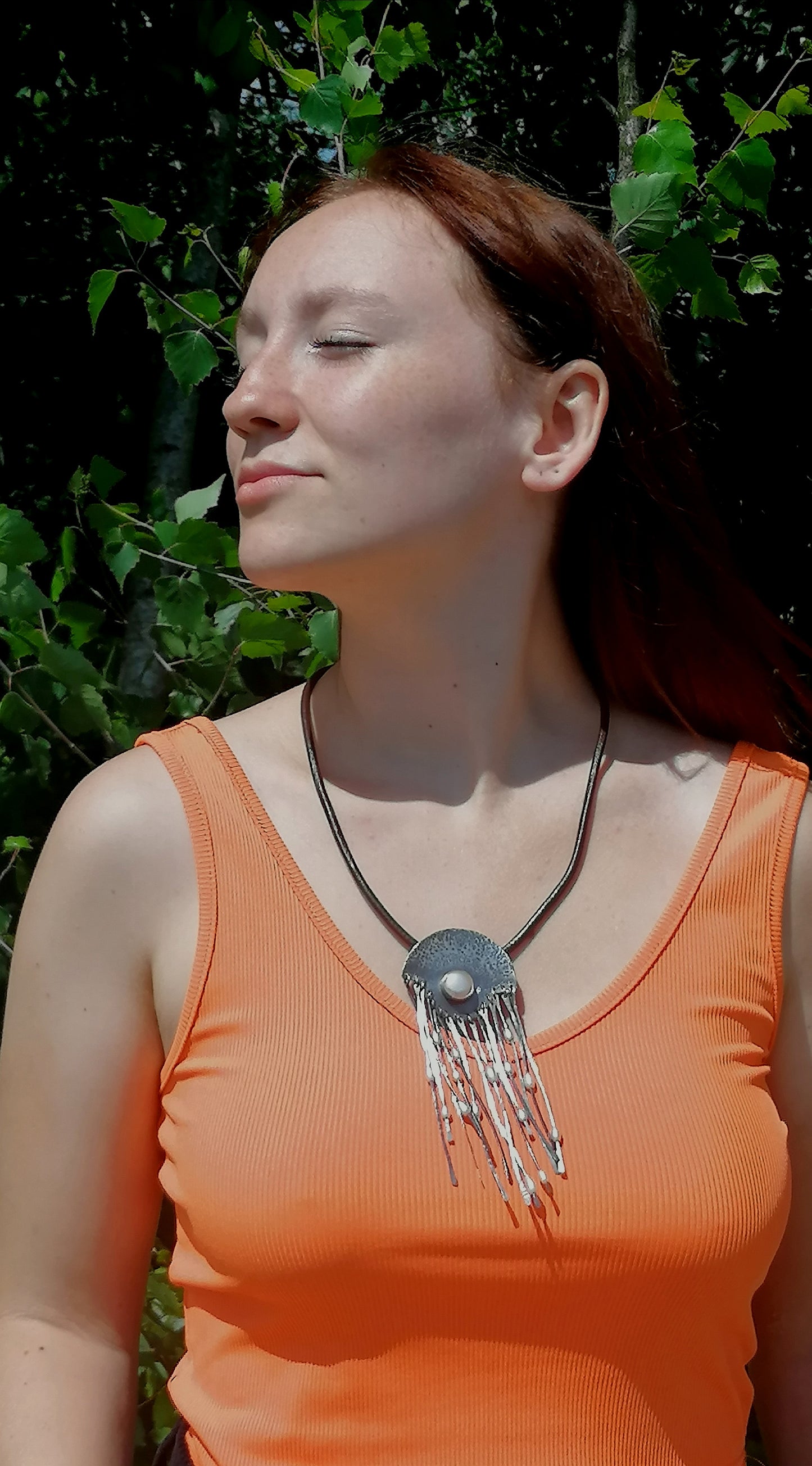Stilvolle Halskette mit Naturperlen