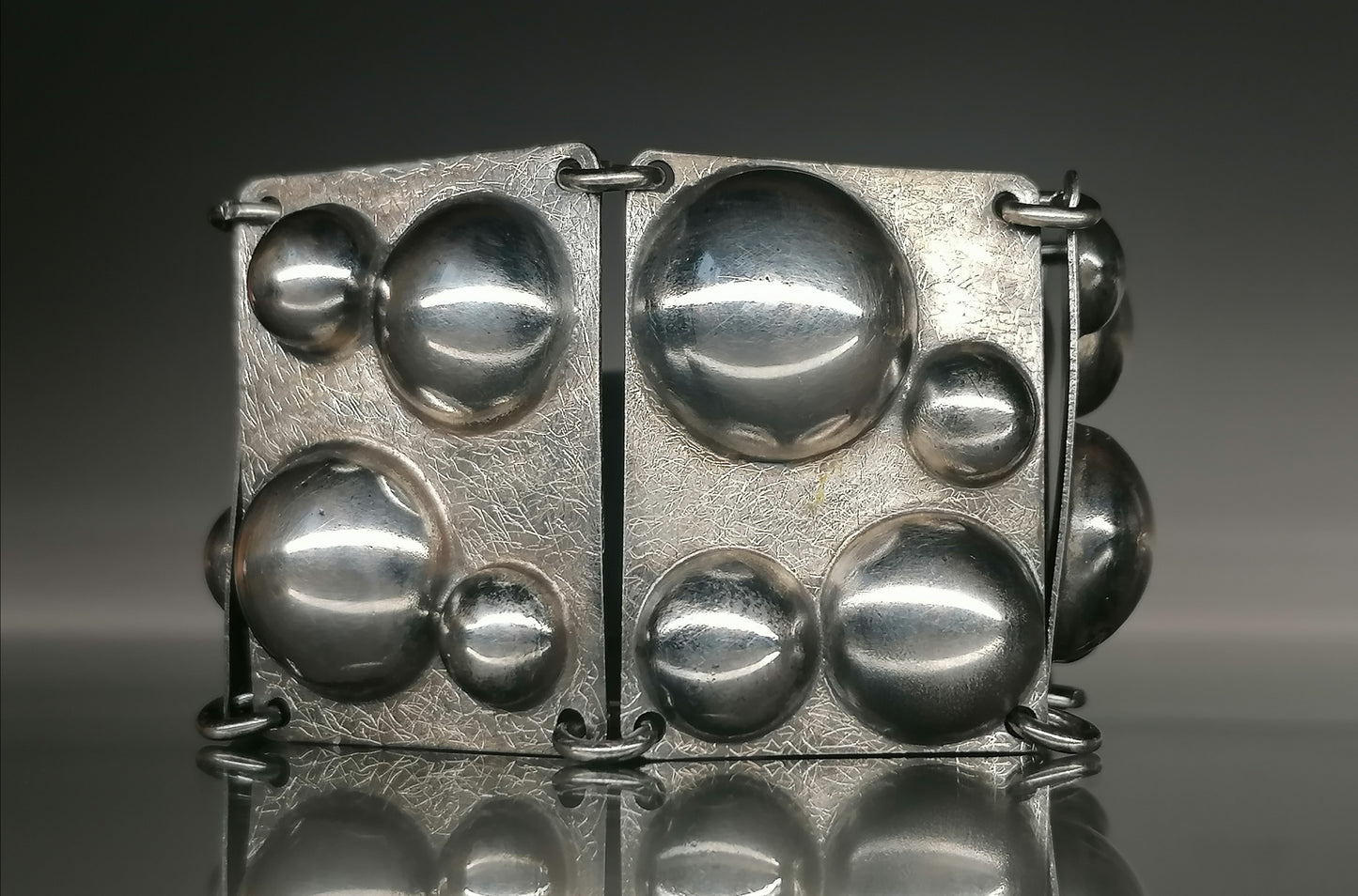 Unique large silver bracelet