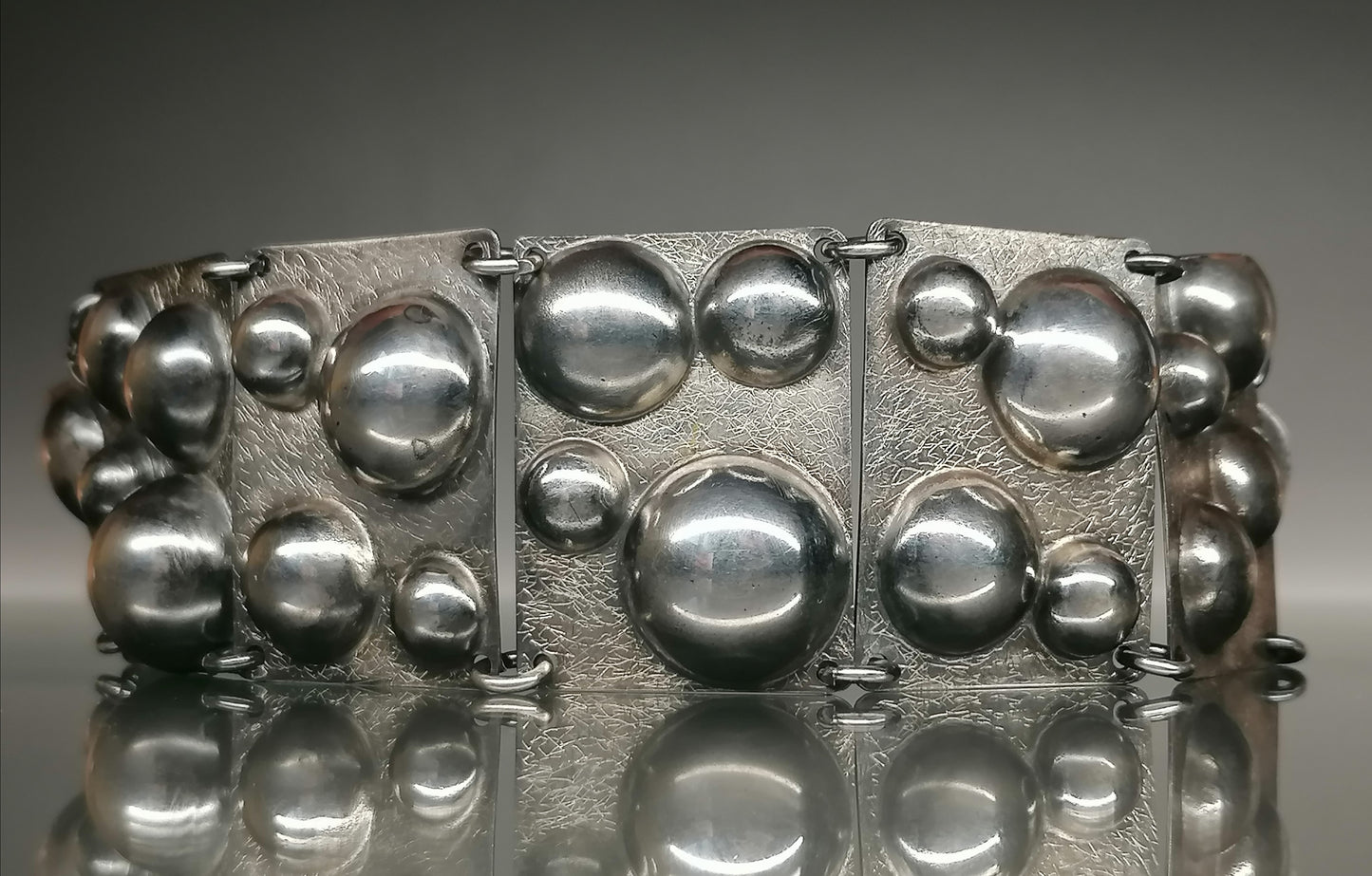 Unique large silver bracelet