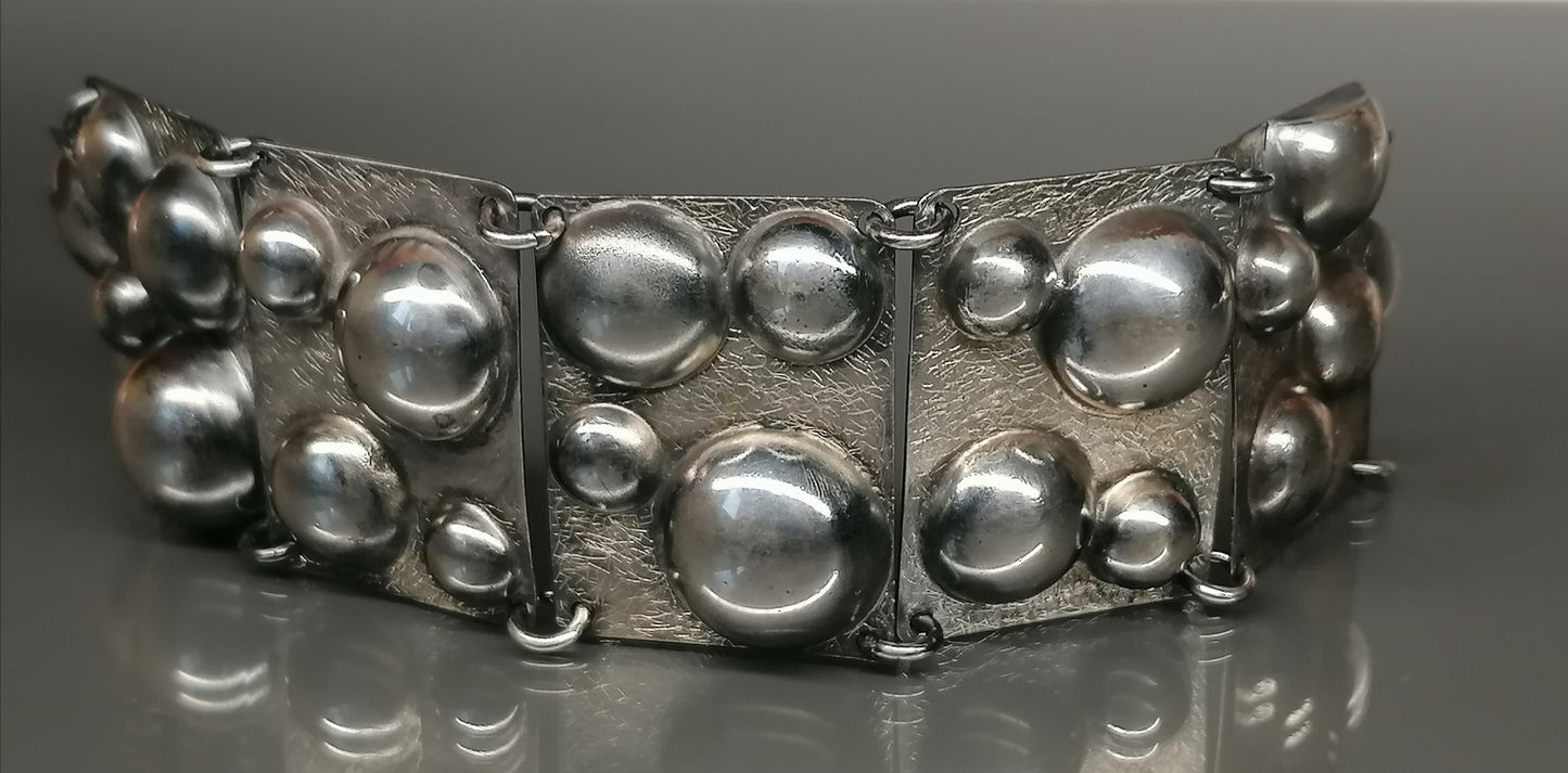 Unique large silver bracelet