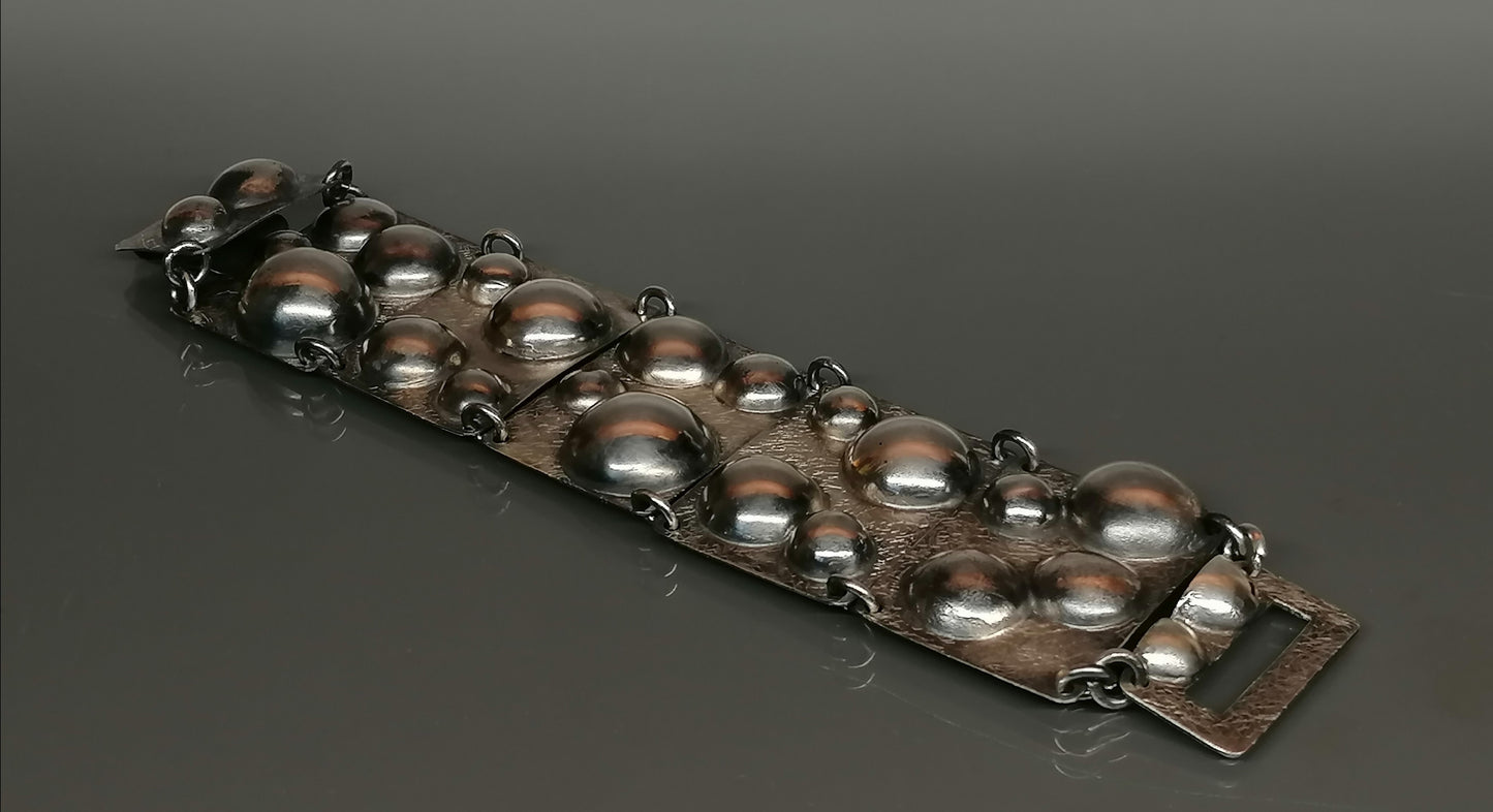 Unique large silver bracelet