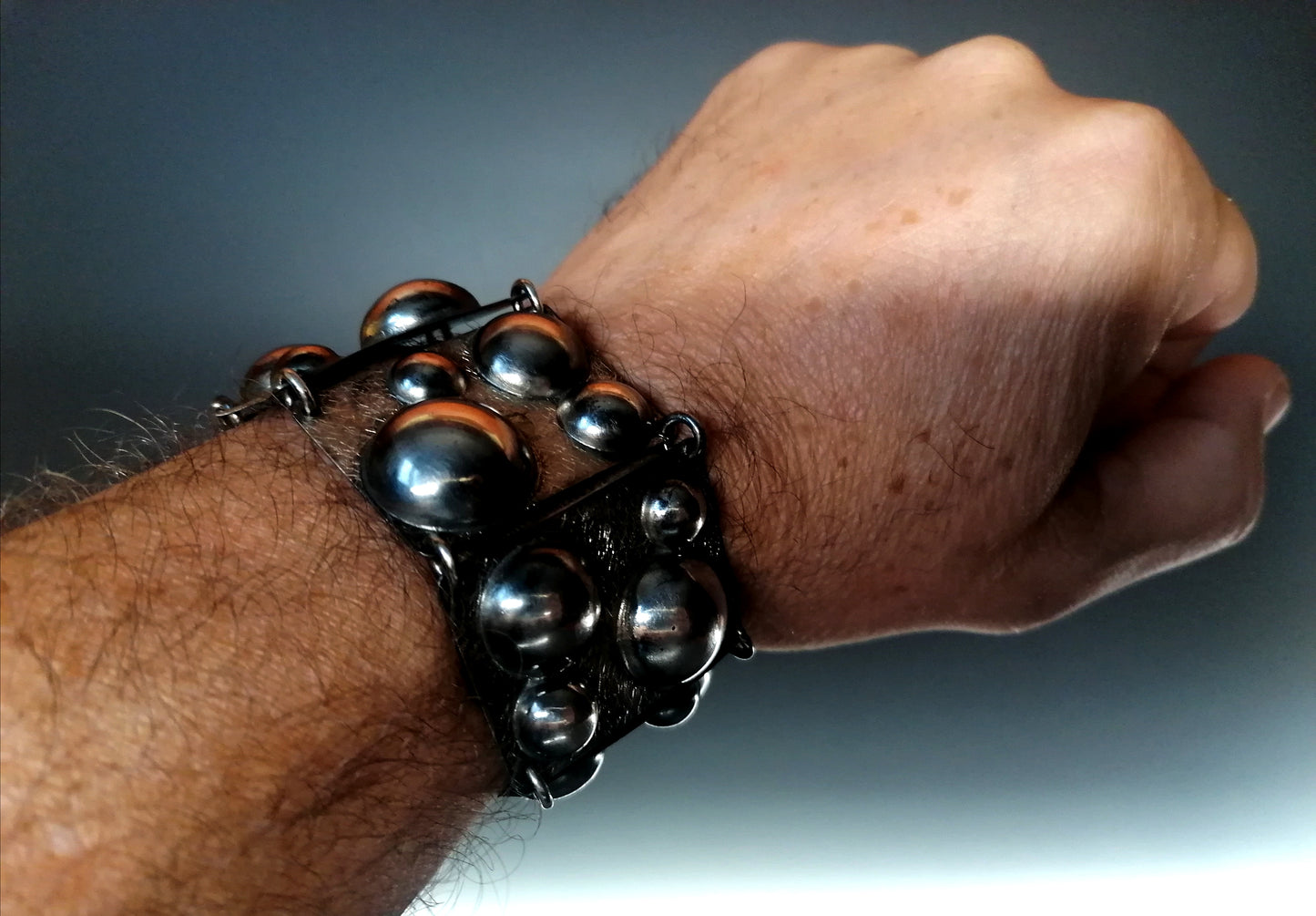 Unique large silver bracelet