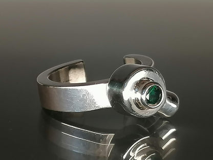 Silver futuristic ring