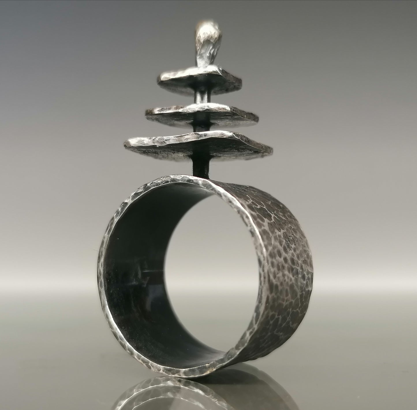 A unique silver ring