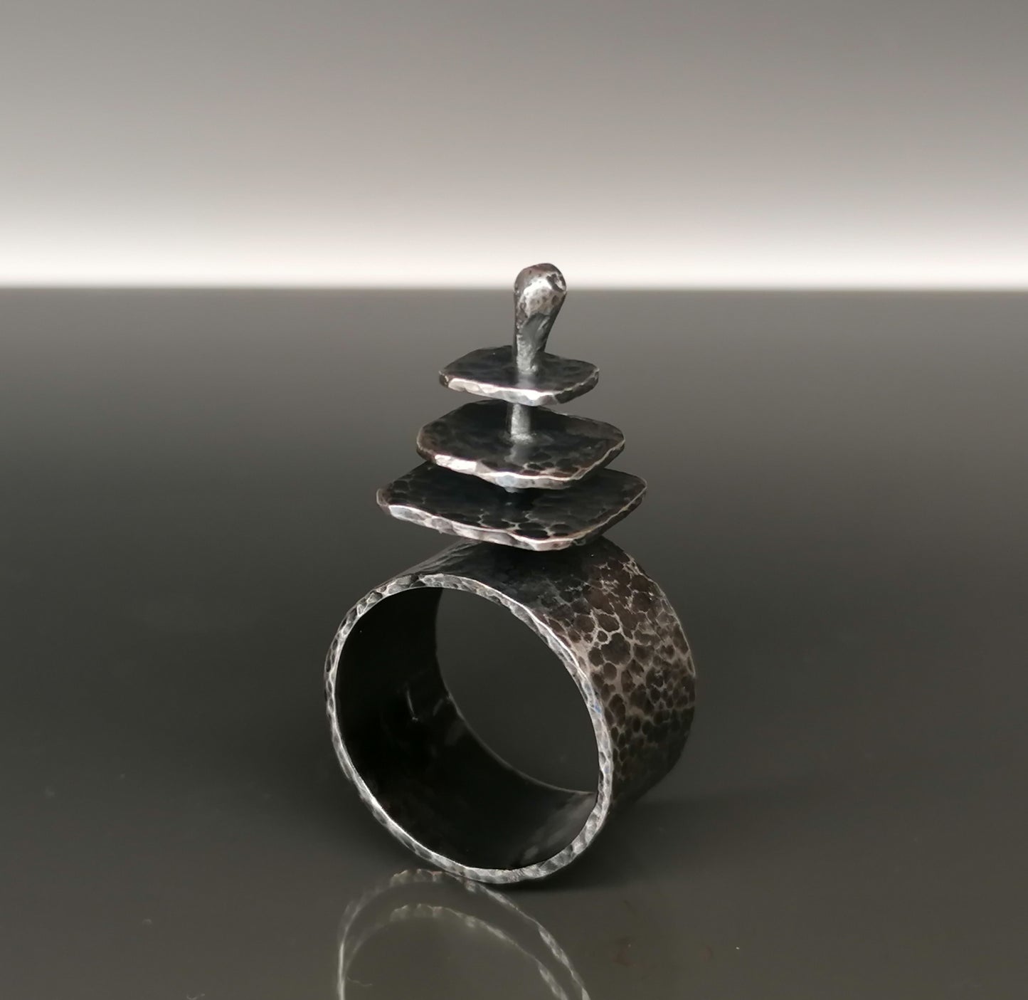 A unique silver ring