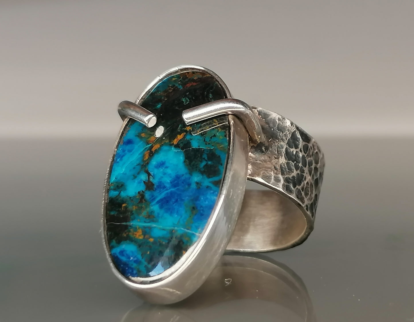 Beautiful ring with azurite