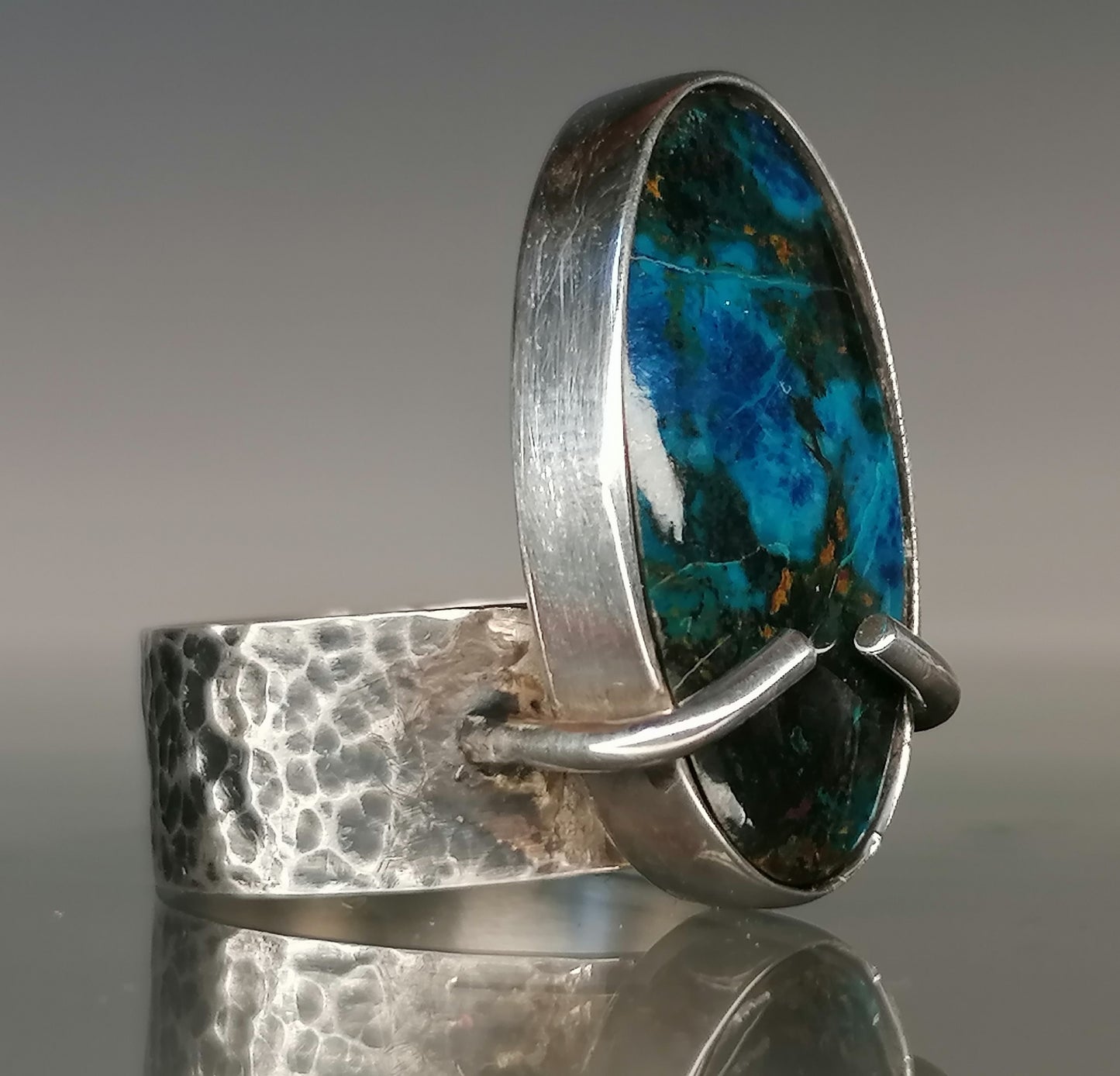 Beautiful ring with azurite