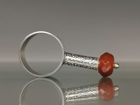 Silver ring with carnelian 