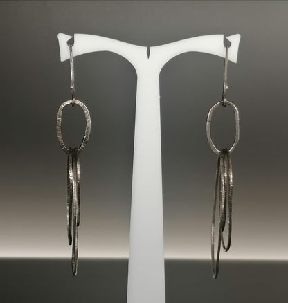 Handcrafted silver hoop earrings 