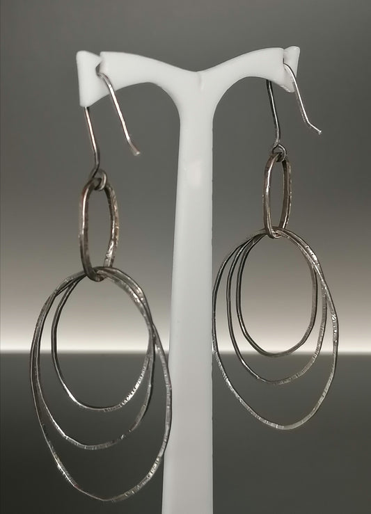 Handcrafted silver hoop earrings 