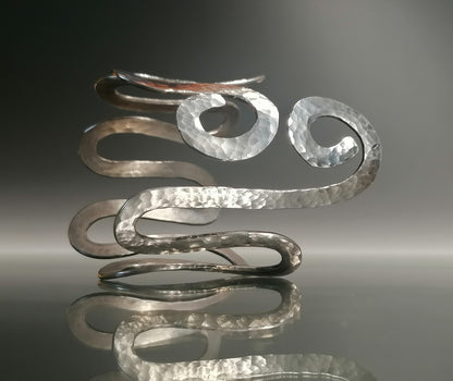 Hammered silver bracelet 