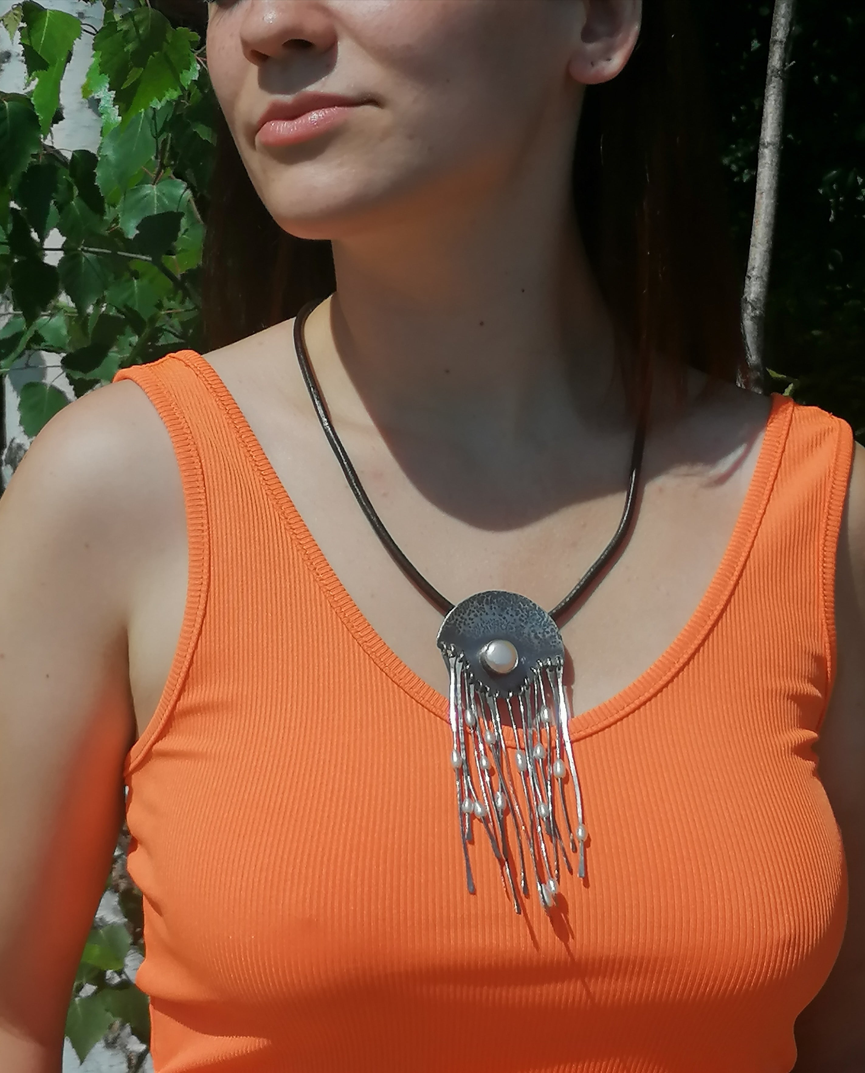 Naszyjnik srebro / perła" MEDUZA"