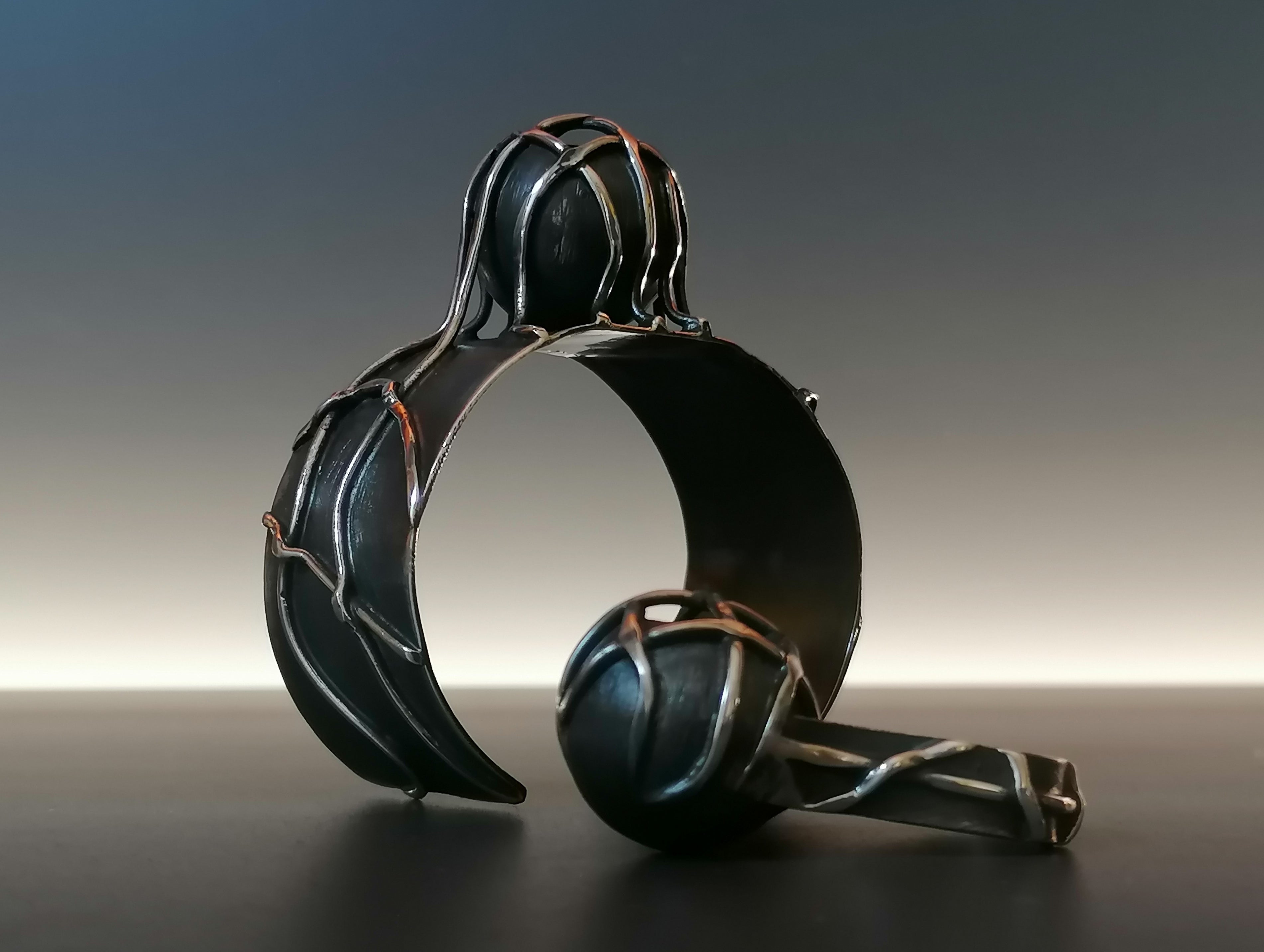 Komplet srebro / bransoleta pierścionek