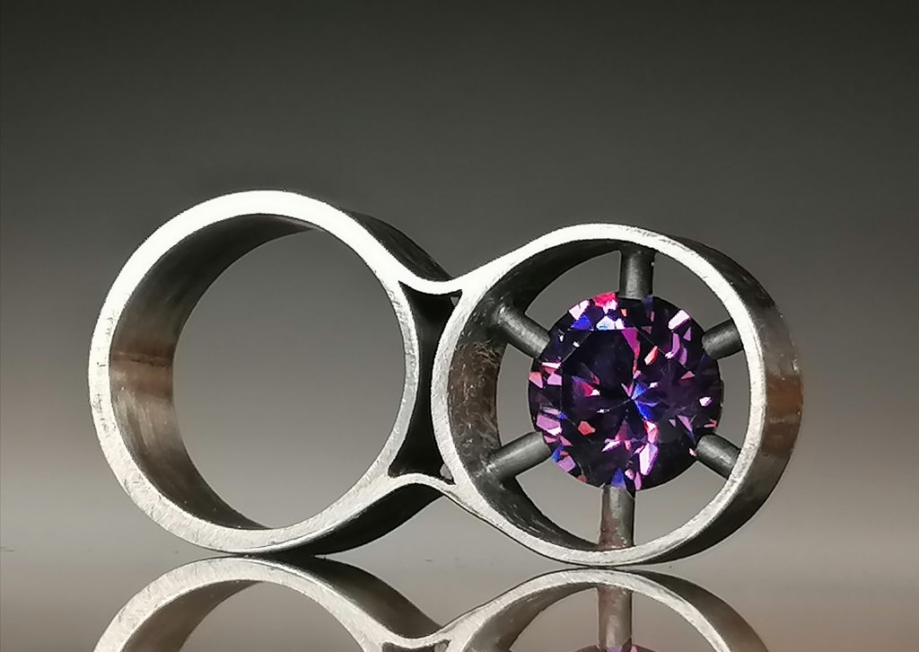 Pierścień srebro / cyrkonia