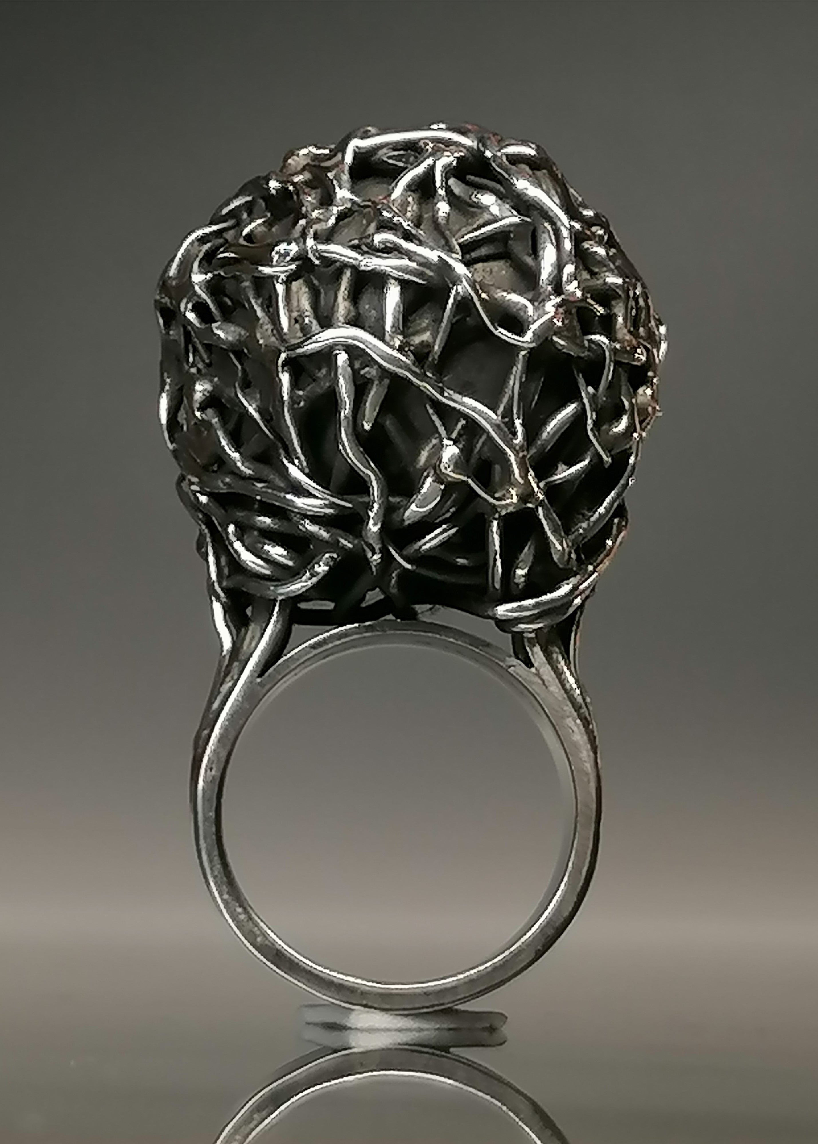 Pierścień  srebro / kula