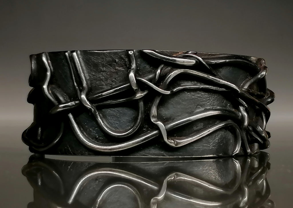 Komplet srebro / bransoleta pierścionek " KORZENIE"