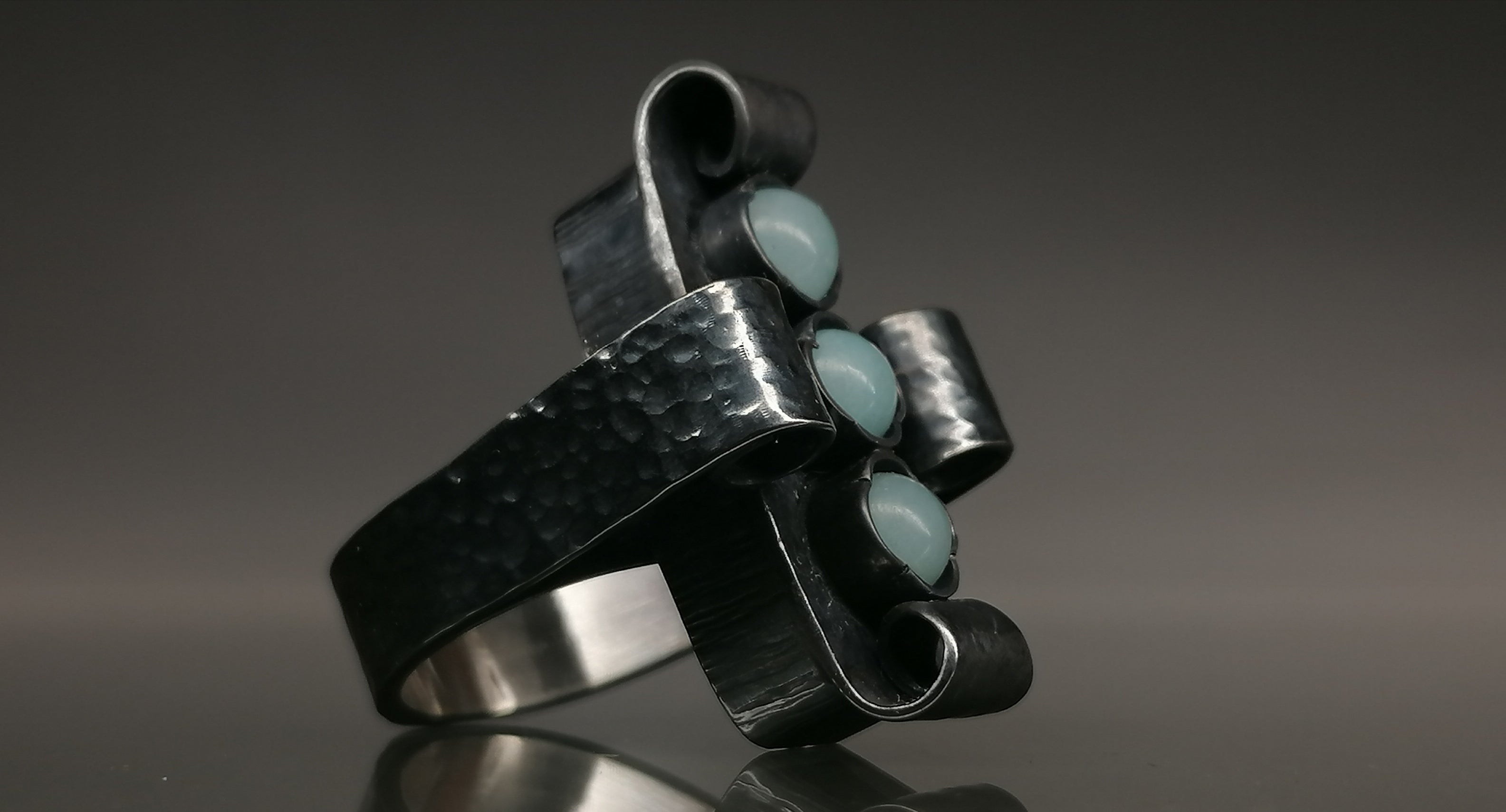 Pierścień srebro / jaspisy " BARON"