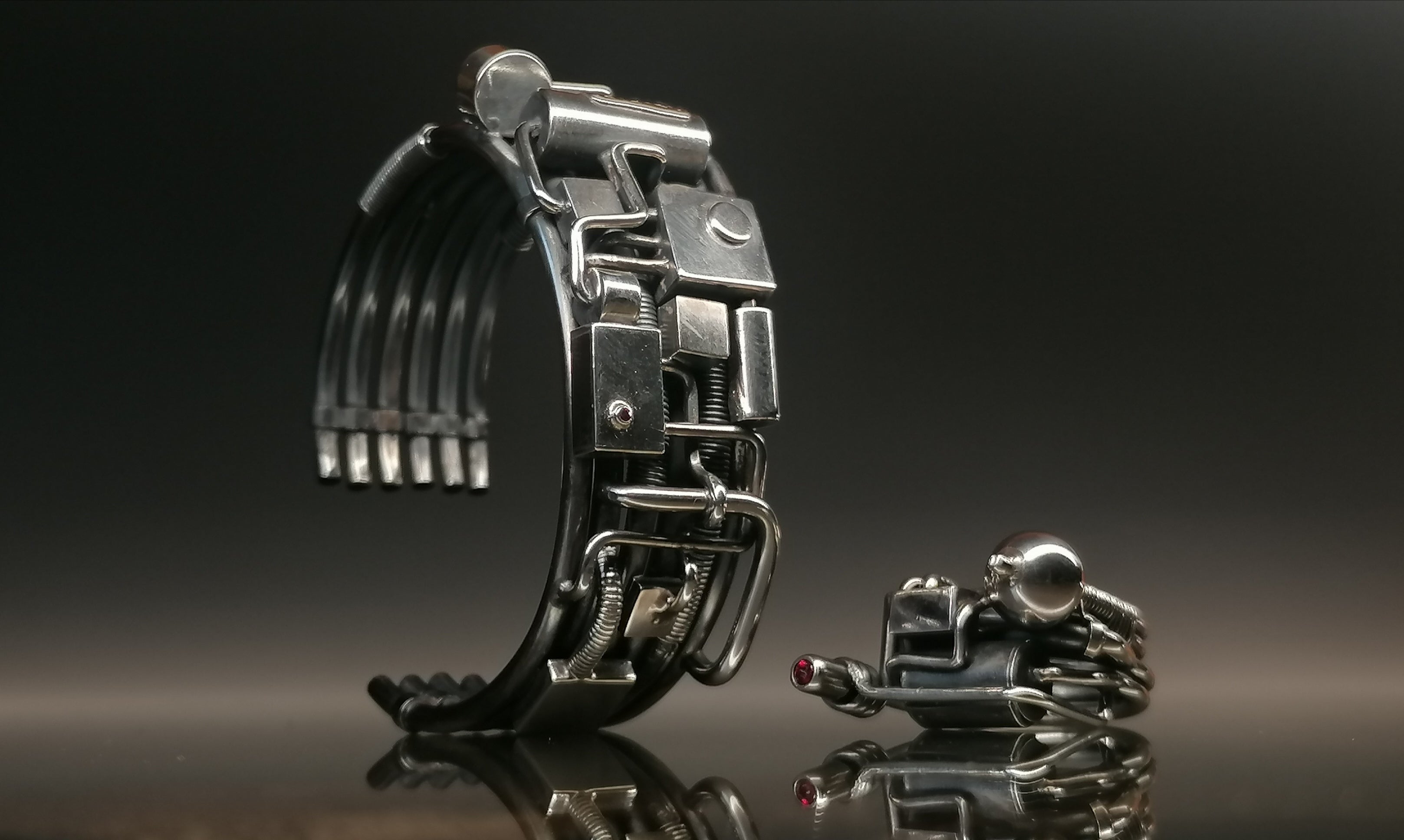 Komplet srebro / bransoleta pierścionek