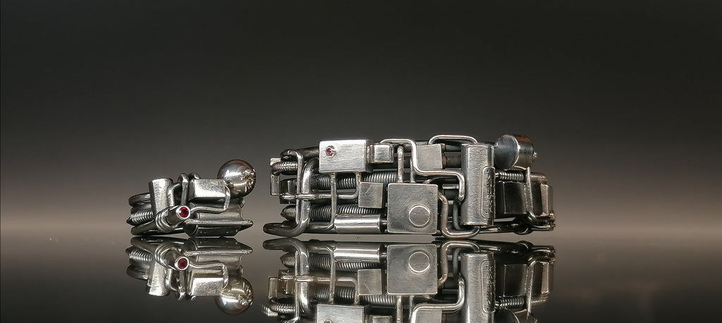 Komplet srebro / bransoleta pierścionek