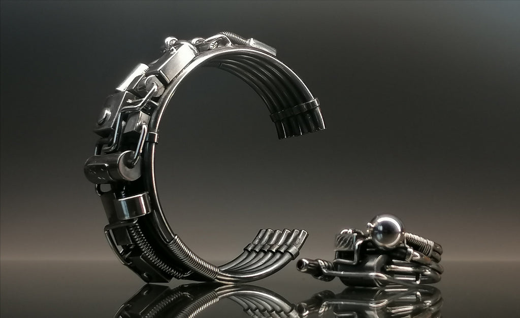 Komplet srebro / bransoleta pierścionek