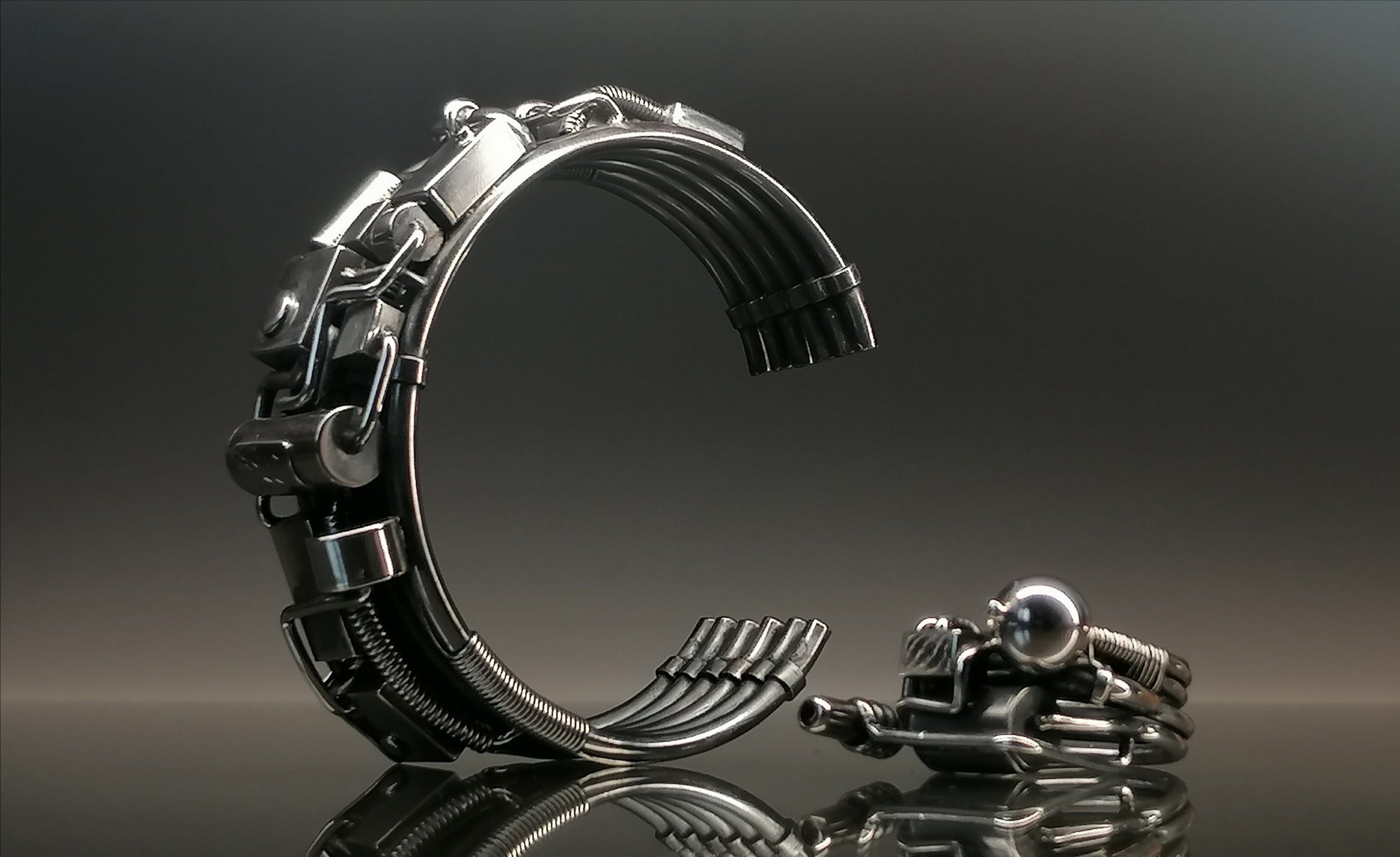 Komplet srebro / bransoleta pierścionek