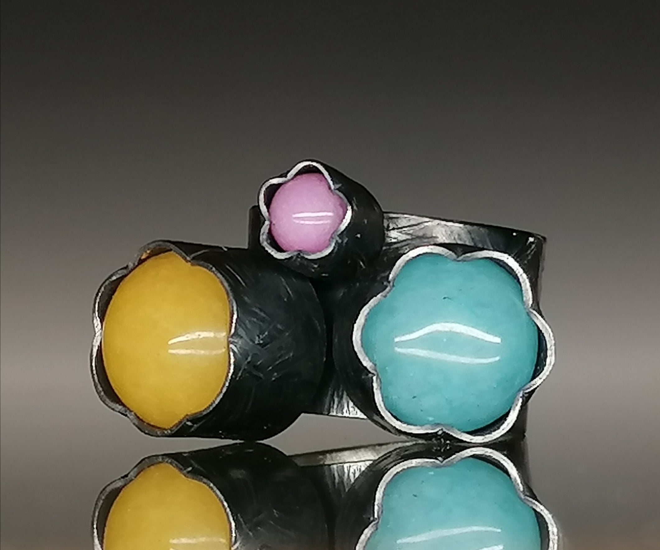 Pierścień srebro / Jaspisy