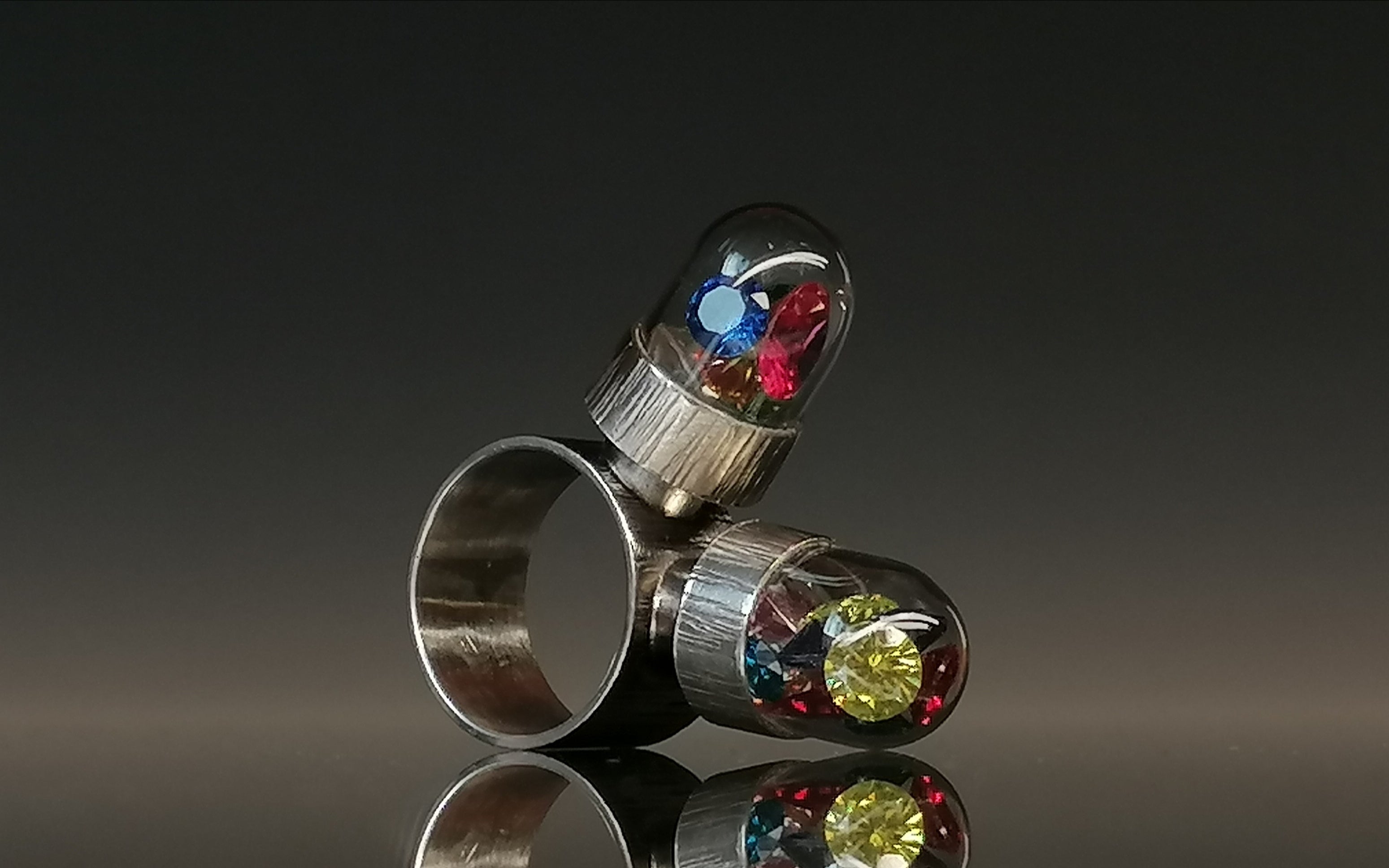 Pierścień srebro / cyrkonie