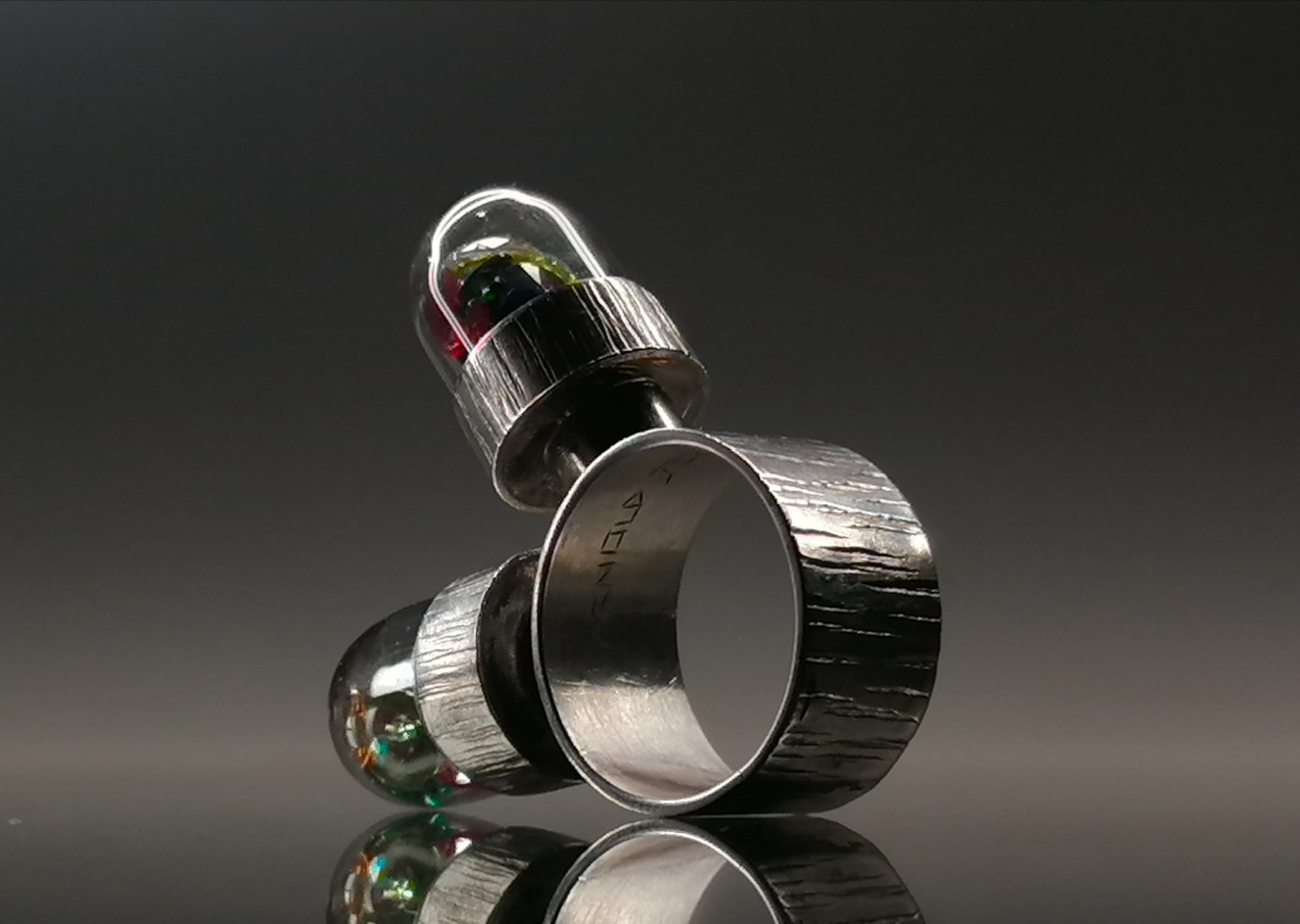 Pierścień srebro / cyrkonie