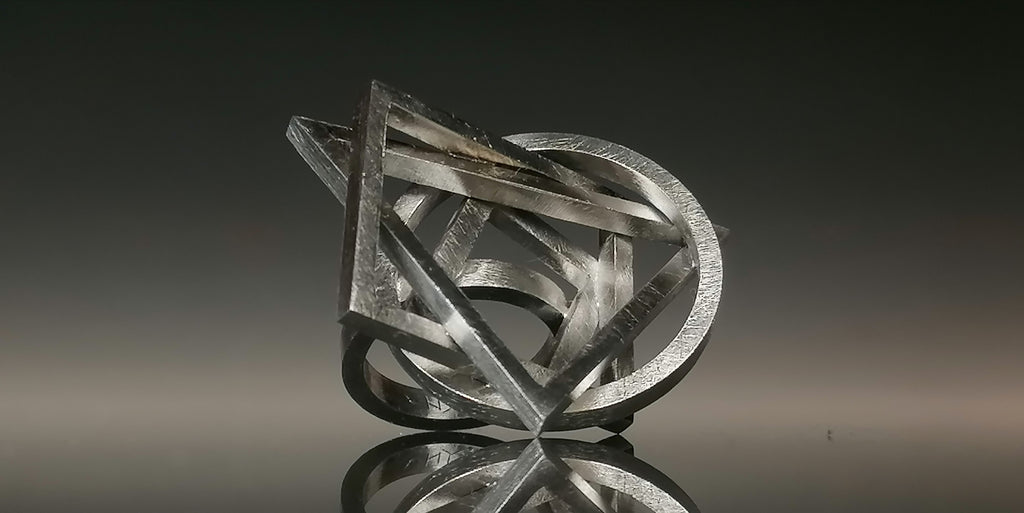 Pierścień geometryczny / srebro