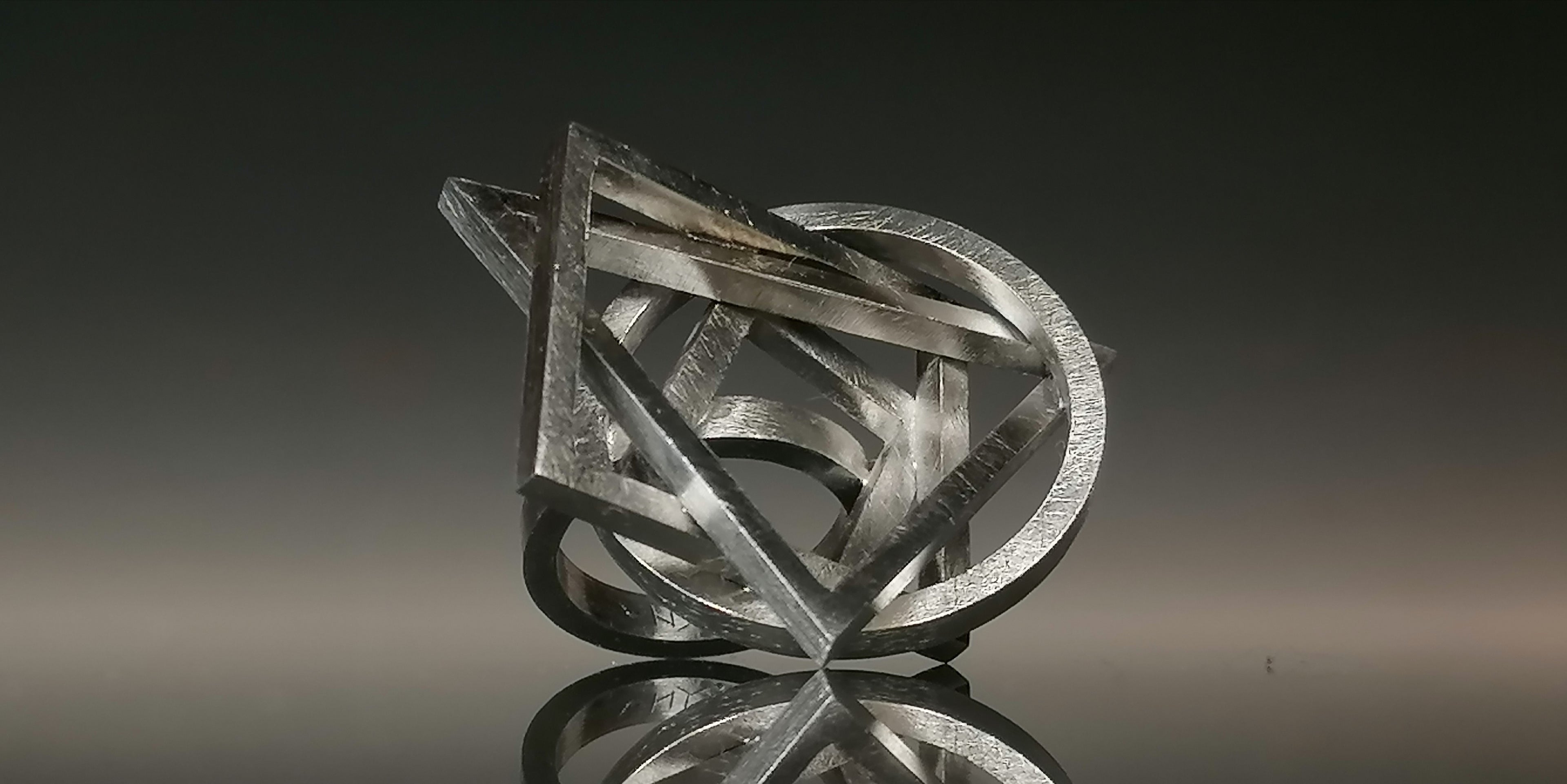 Pierścień geometryczny / srebro