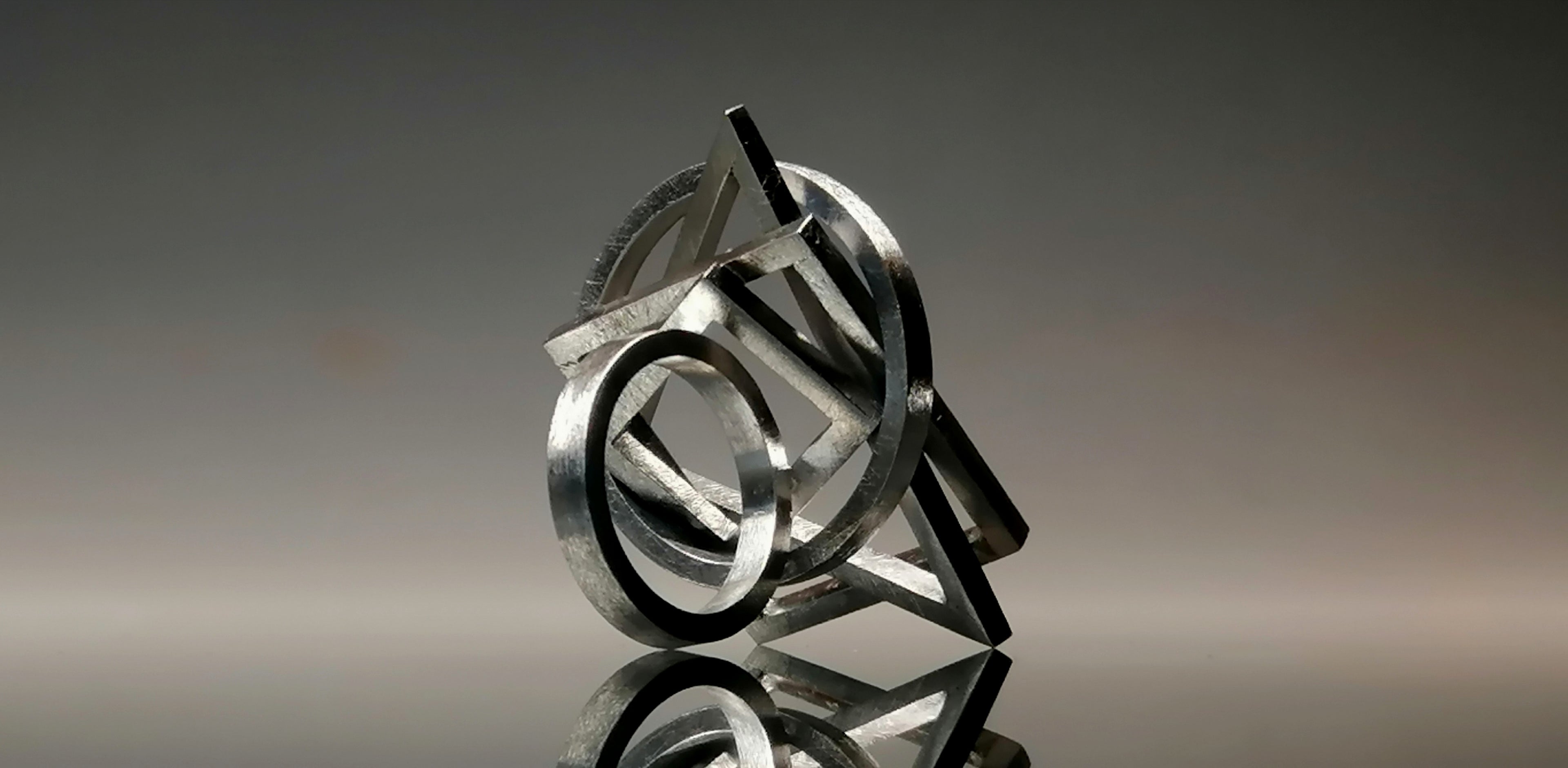 Pierścień geometryczny / srebro