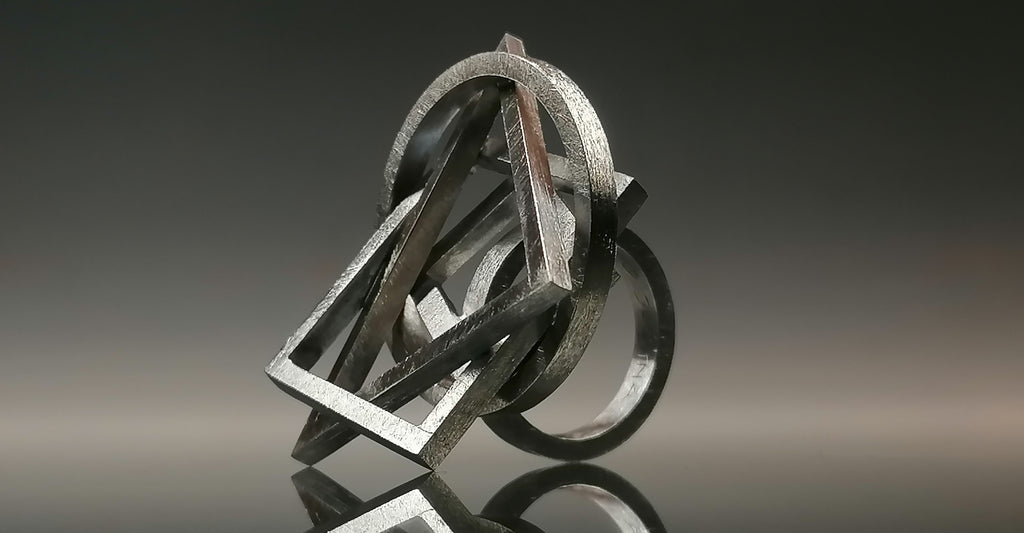 Pierścień geometryczny / srebro