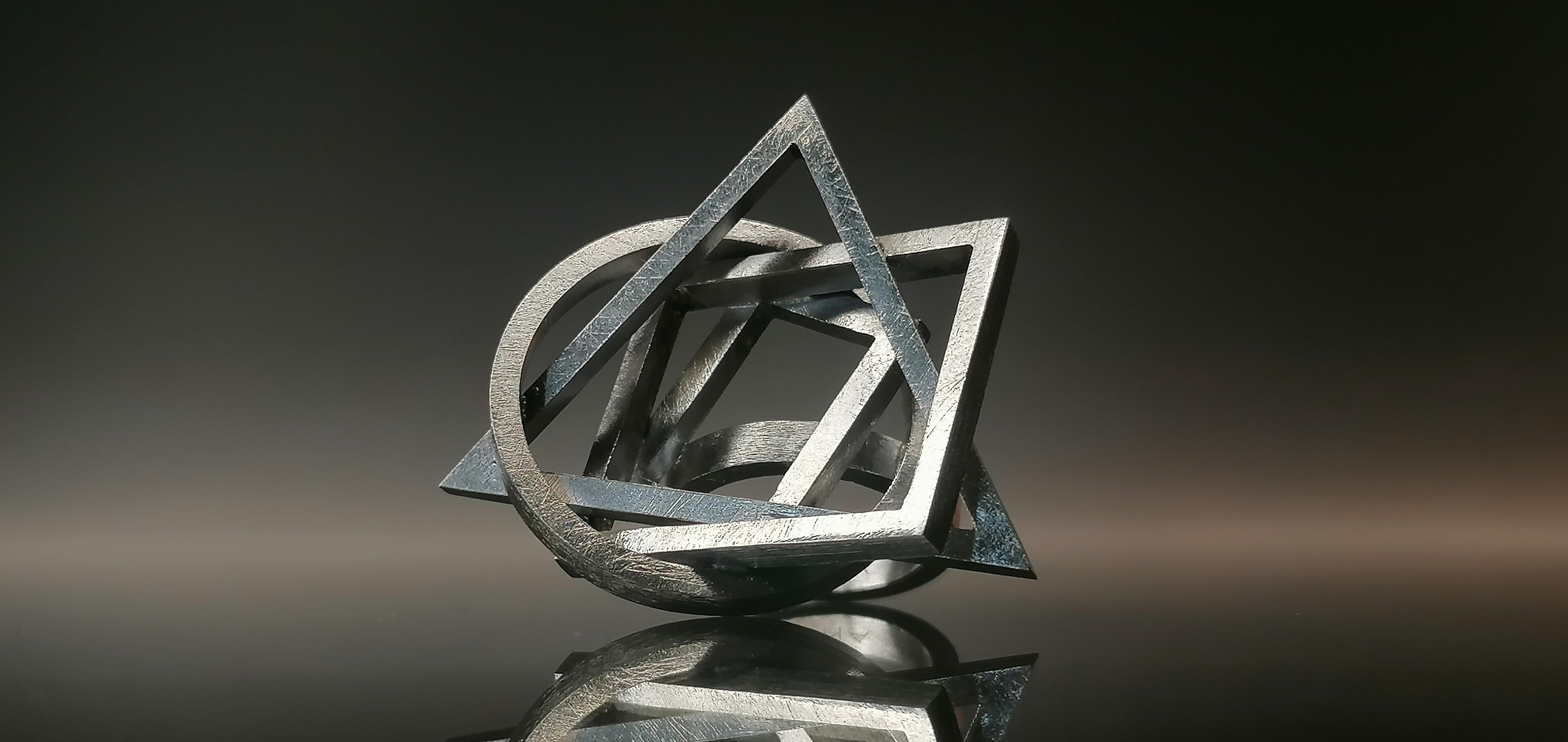 Pierścień geometryczny / srebro