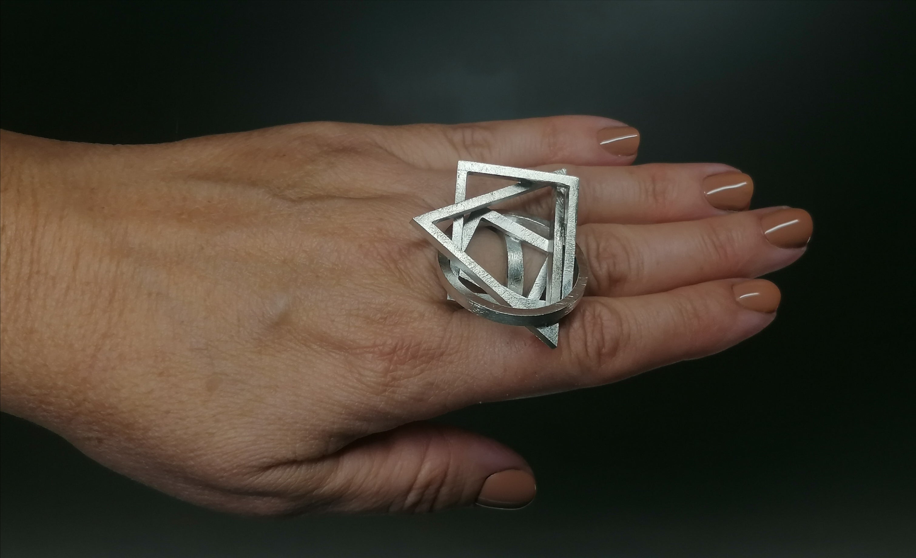 Pierścień geometryczny / srebro