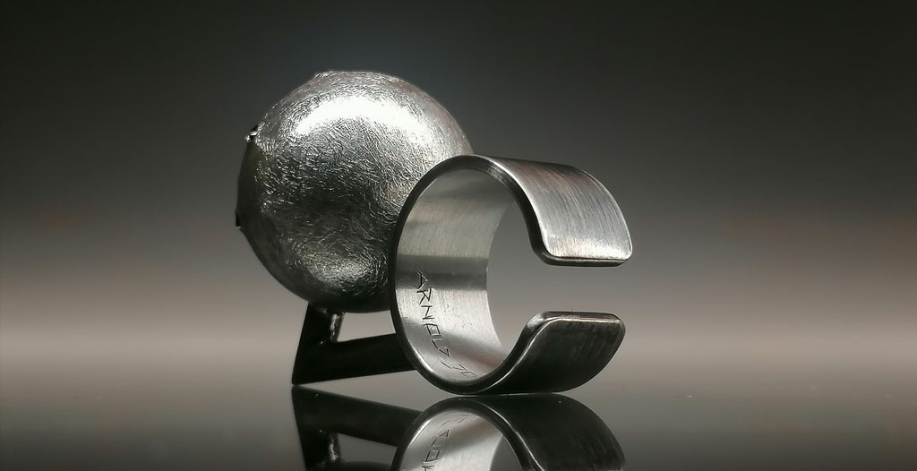 Pierścień srebro / kula