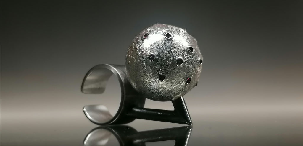 Pierścień srebro / kula