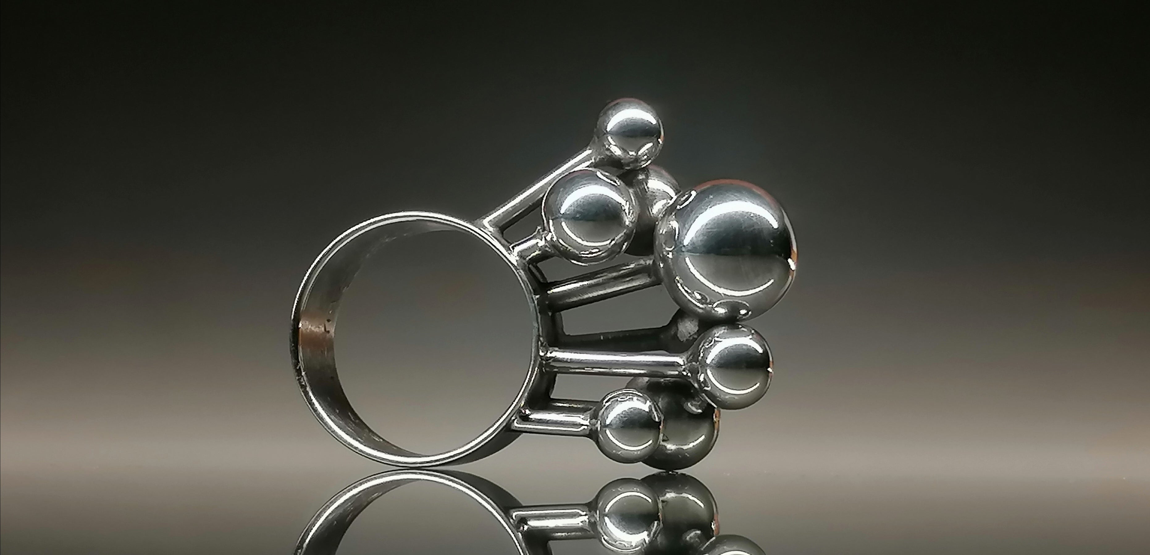 Pierścień srebro "BĄBELKI"