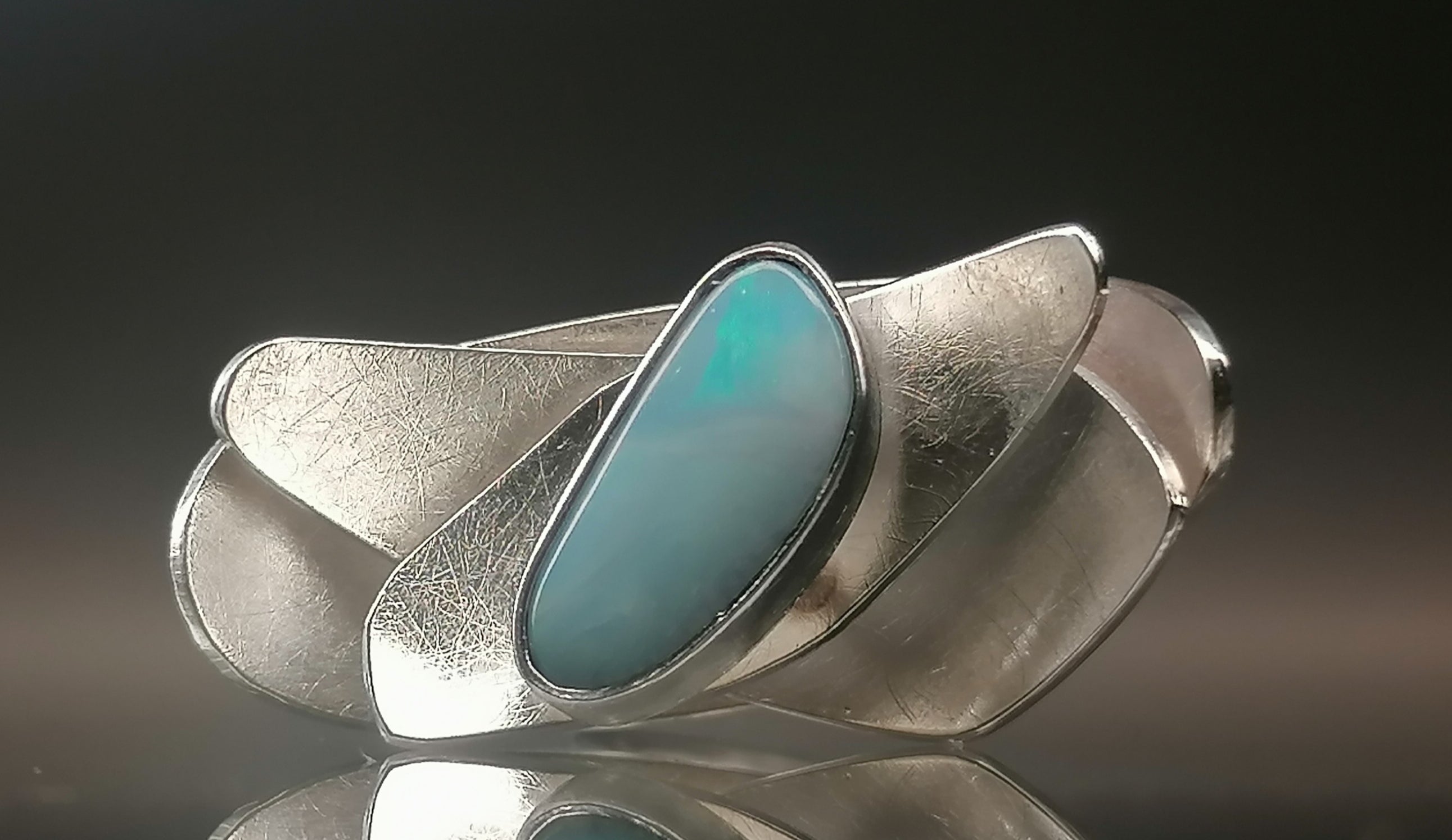 Pierścień srebro/ opal