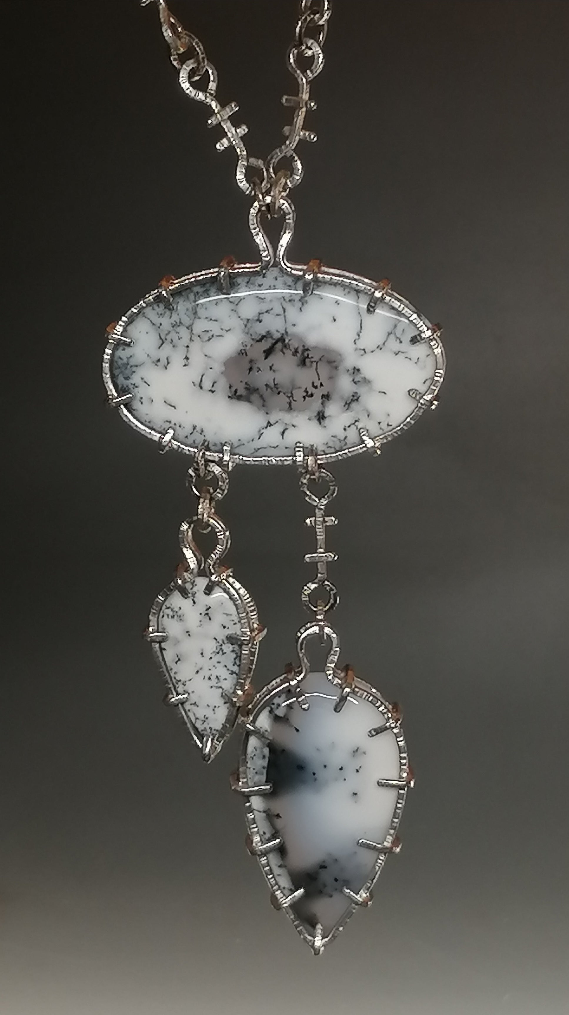 Naszyjnik / srebro - Agat Dendrytowy