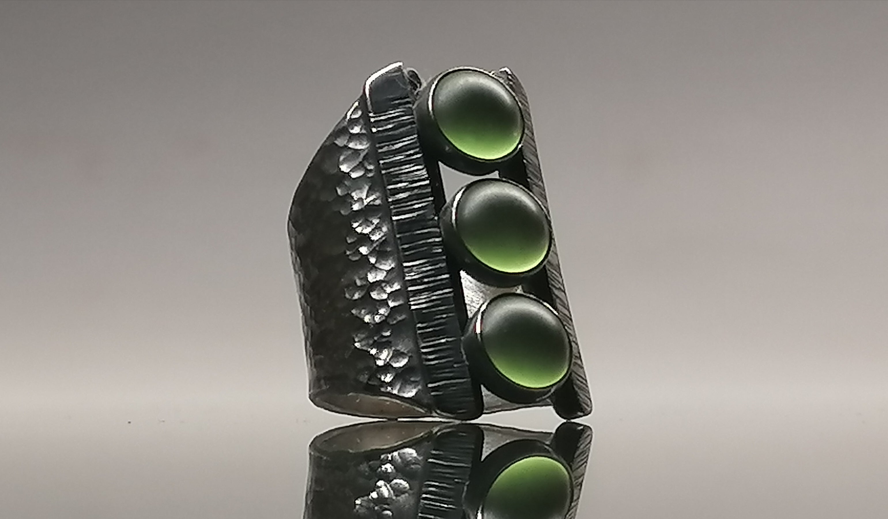 Pierścień / srebro-szkło mrożone